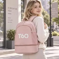 Mochila Bolsa T60 Original Tipo Saco Costas Esportiva Academia Trabalho Casual Espaçosa Impermeável Bolso Para Tênis