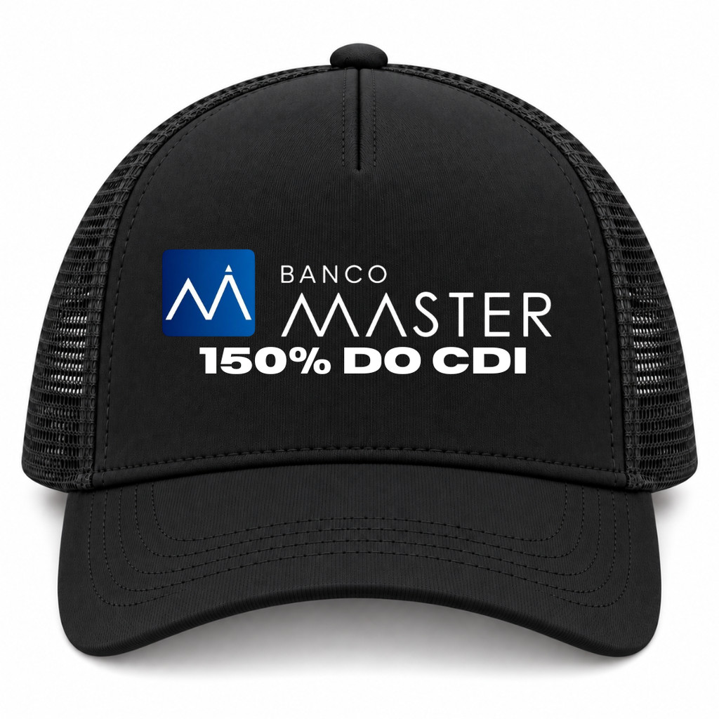 Boné Banco Master 150% do CDI Investimento Finanças Trucker Premium