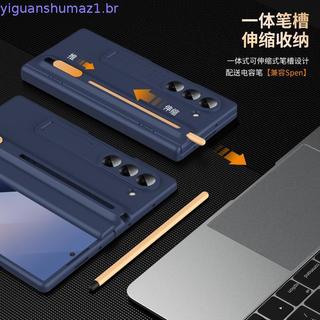 Para Samsung Galaxy Z Fold 6 5 Caso EEV Anti-Queda Duro PC Vidro Filme Frontal Dobrável Suporte Capa Com Caneta Cativa