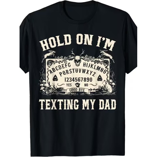 Camiseta Manga Curta Divertida Estilosa Confortável Linda Estampada Tábua Ouija para Uso Casual Moda Verão Tendência