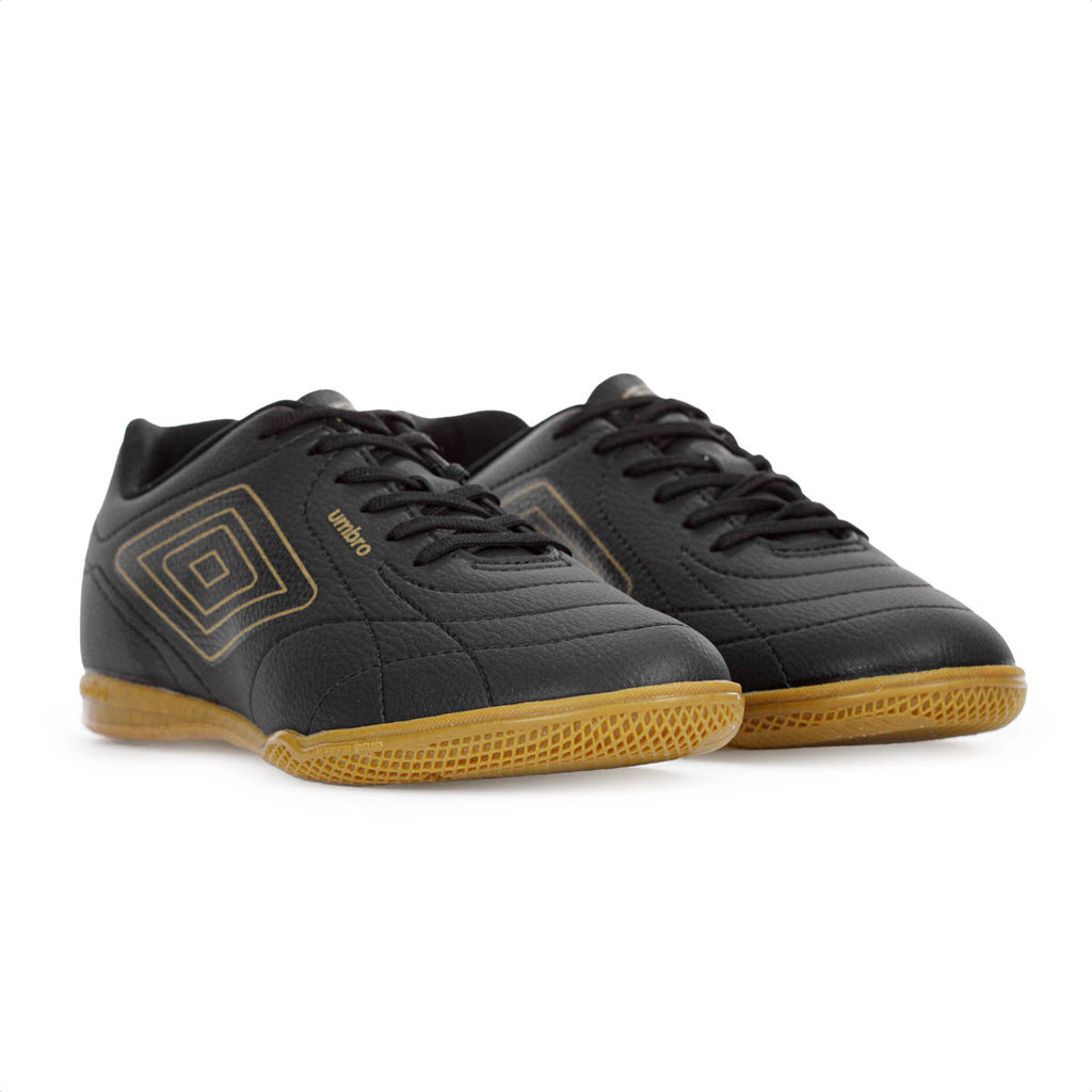 Chuteira Umbro Futsal Class Footballer Preto e Dourado - Masculino — imagem 2 de 2
