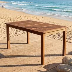 Mesa de Madeira Maciça 6 Lugares para Jardim e Varanda Marrom West 150 x 90cm