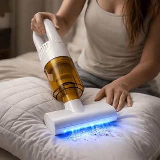 Mini Aspirador de Pó Portátil Sem Fio | Recarregável USB 3000Pa com 3 Cabeçais e Filtro Lavável | Sofá Colchão Estofados