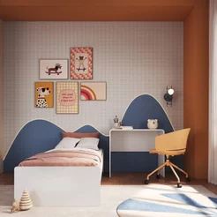 Cama Infantil Juvenil com Escrivaninha e Estante Branco