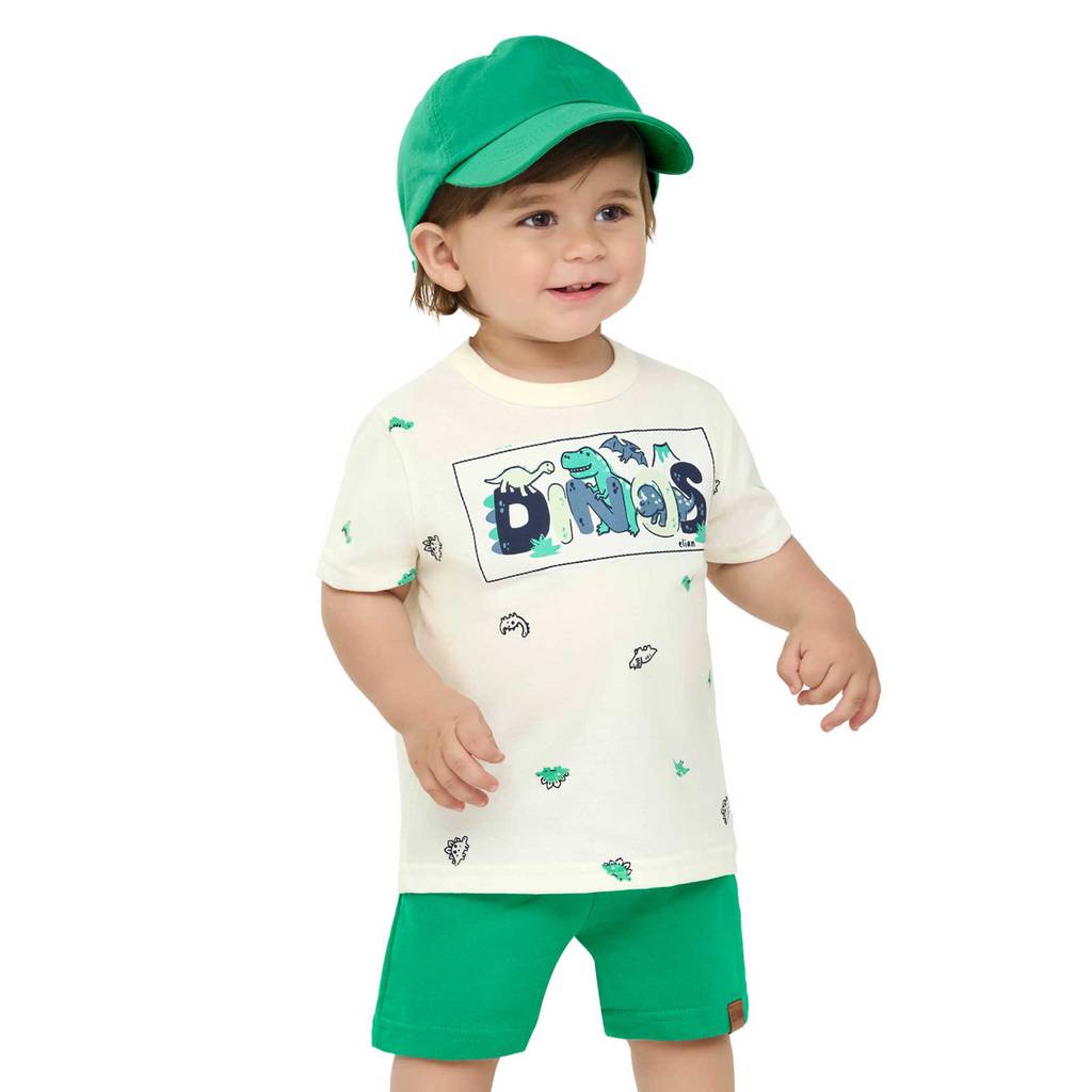 Conjunto Bebê Menino Dinos Elian Bege