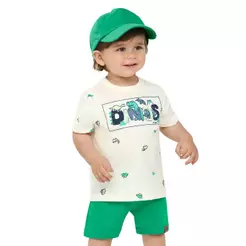 Conjunto Bebê Menino Dinos Elian Bege