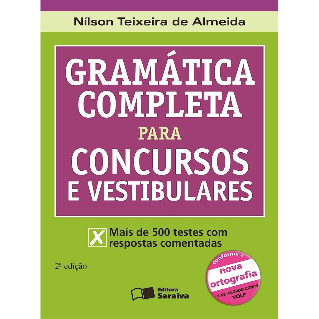 Imagem Gramática Completa para Concursos e Vestibulares Mais de 500 Testes Comentados autor Nilson Teixeira de Almeida