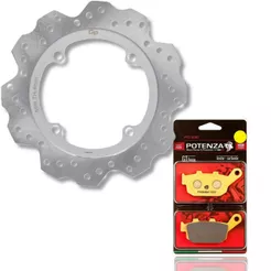Disco de Freio Traseiro Cb 500f / Cb 500x / Nx 500 / Horner 500 + Pastilhas Potenza