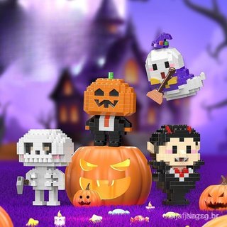Presente de Halloween, conjunto de blocos de montar, brinquedo DIY de personagens de desenhos animados, brinquedo infant