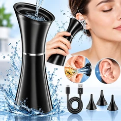 Limpador de Ouvido Elétrico Lavador Auricular com Água IPX7 Recarregável Presente de Natal
