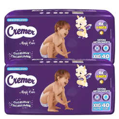 Kit 2 Fraldas Descartáveis Cremer Magic Care Hiper XXG 40 Tiras