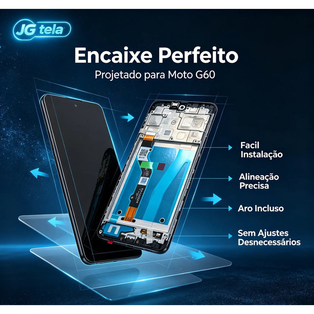 Frontal Tela LCD Display Moto G60 C\Aro ViViD Premium100% testada cores viva / Cor Original — imagem 2 de 2