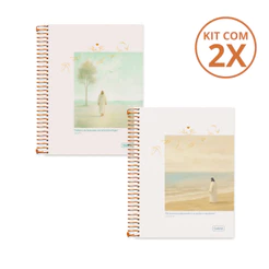 Kit 2 Cadernos Colegial 15 Matérias Aba Pai 240 Folhas - CADERSIL