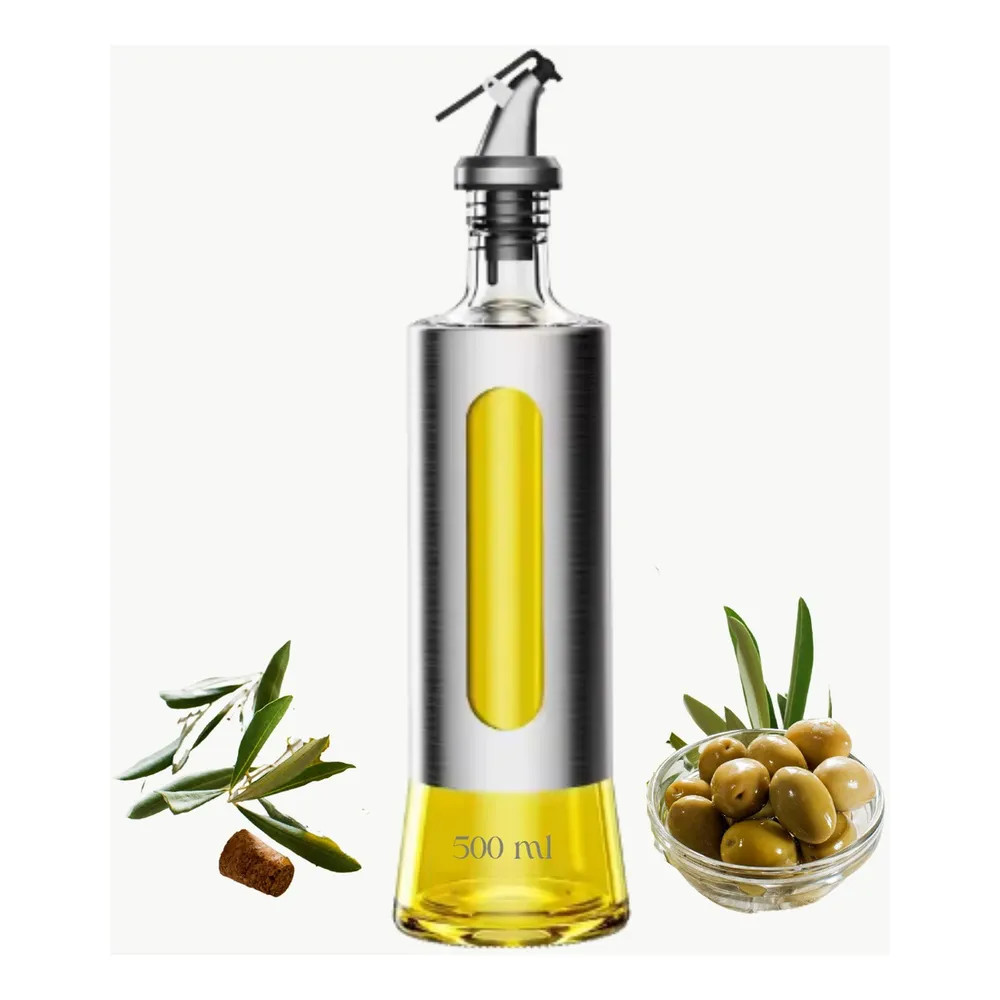2x Galheteiro Dosador Azeite Vinagre Óleo Inox Vidro