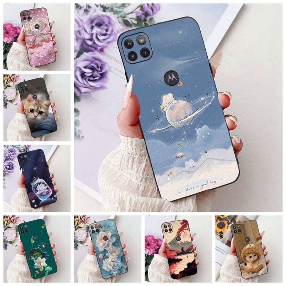 Moto G 5G Capa Motorola Caso Silicone Moda Flores De Luxo Bonito Engraçado Gato 