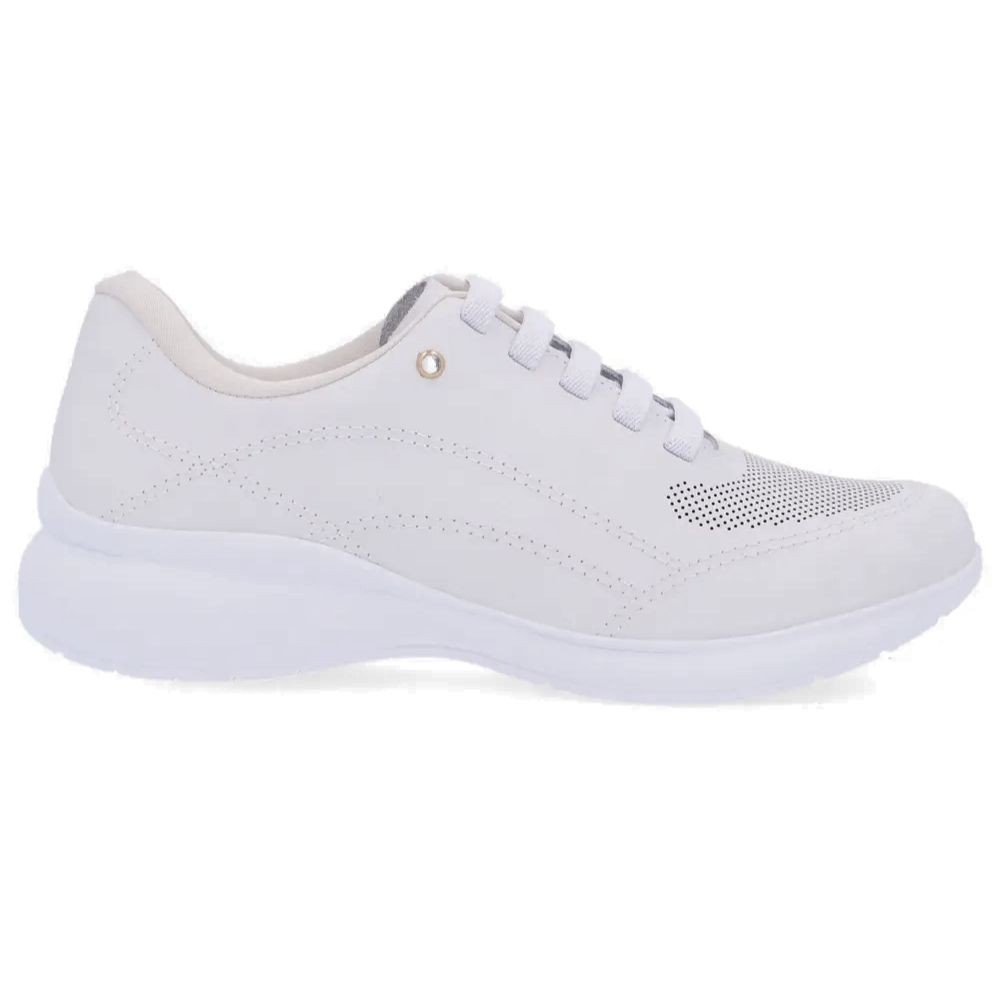 Tênis Casual Feminino Couro Branco Usaflex AB6414