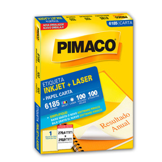 Etiqueta inkjet/laser carta 6185 com 100 folhas Pimaco em Oferta na Shopee