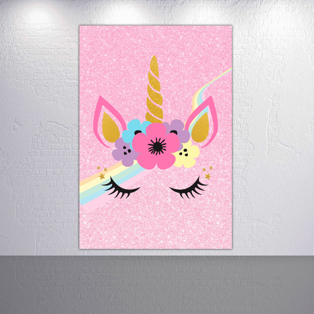 Painel Retangular Capas Sublimadas Decoração Infantil Unicornio Menina Magico Sem Suporte de Festa