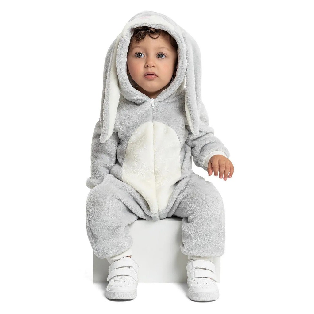 MACACAO MANGA LONGA EM MALHA FLEECE 02 CINZA CLARO