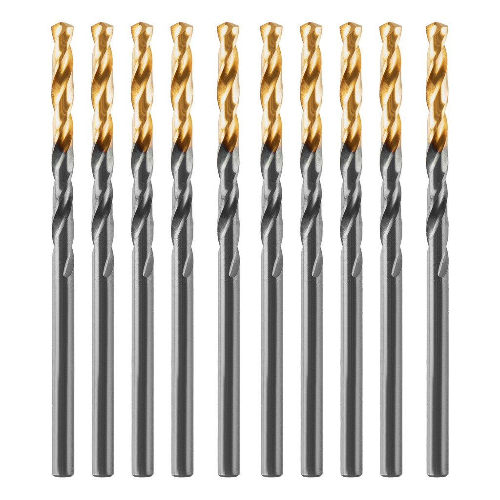 BROCA ACO RAPIDO PROFISSIONAL, NITRETO DE TITANIO, PARA METAL, 3,8MM, 10PCS // GROSS