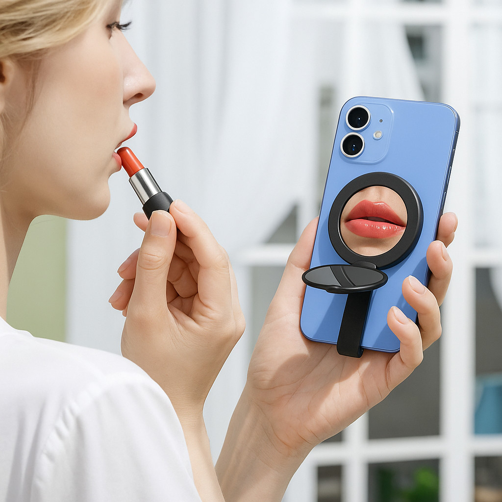 Suporte de Celular com Espelho de Maquiagem Ventosa Forte Magnético Dobrável e Portátil em Oferta na Shopee