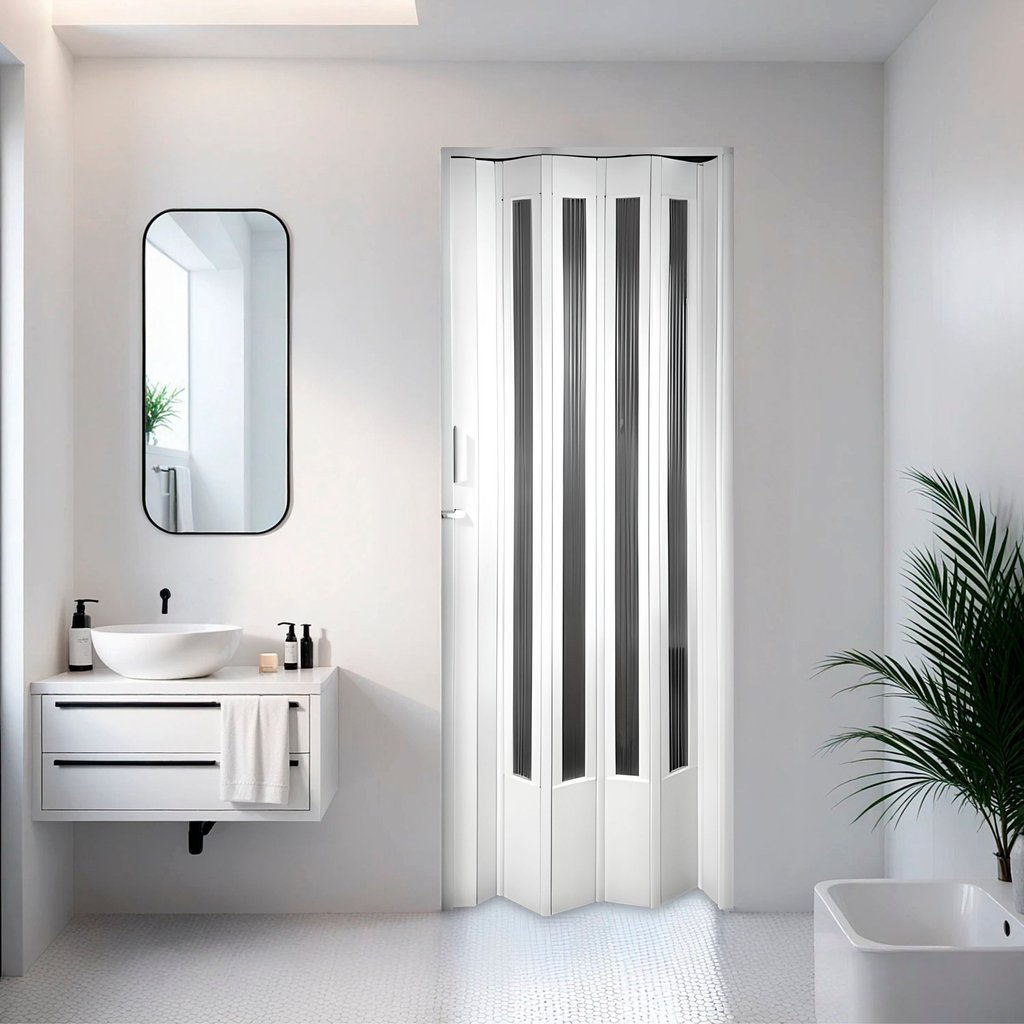 Porta Sanfonada de PVC Translucida 210cm x 84cm Plastporta BCF Branco Translúcido em Oferta na Shopee