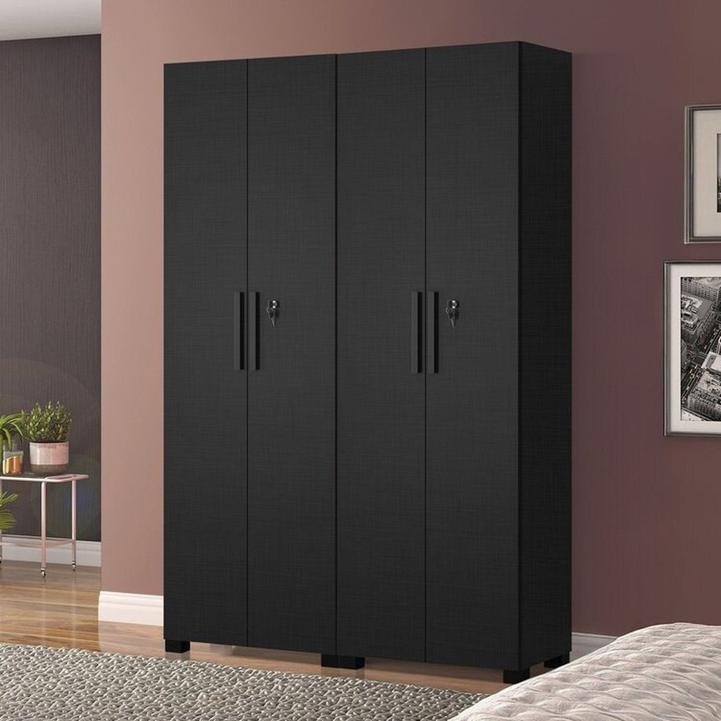 Kit com 2 Armários Multiuso Escritório Nt4020 4 Portas e Prateleiras Preto Tx em Oferta na Shopee