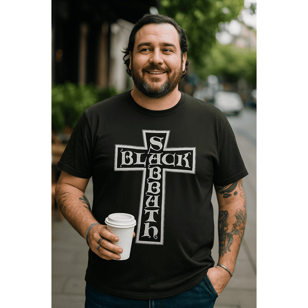 Camisetas Estampadas Black Cruz Super Estilosas Banda de Rock Camisas Básicas Unissex - Envio Rápido - Mikko Shopp