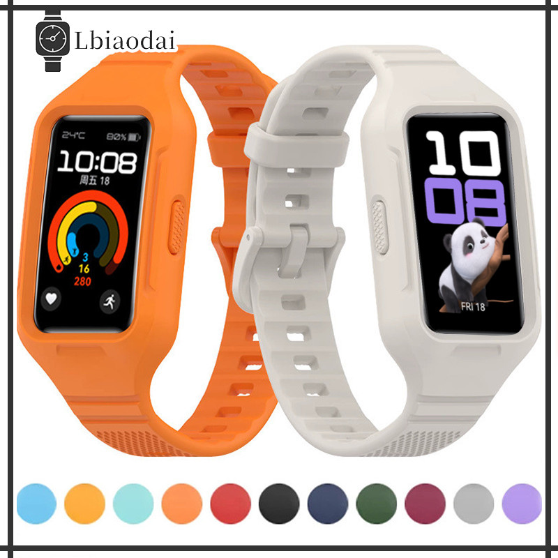 Capa Pulseira De Silicone Macia Para Huawei Band 10 9 8 7 / Samsung Fit 3 Capinha Strap Macio Esportes 2 Em 1 Textura