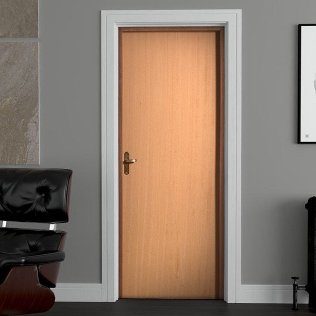 Kit Porta de Madeira 210x82cm Batente 11cm Lisa Padrão Angelim Uniportas Abertura Direita Direita em Oferta na Shopee