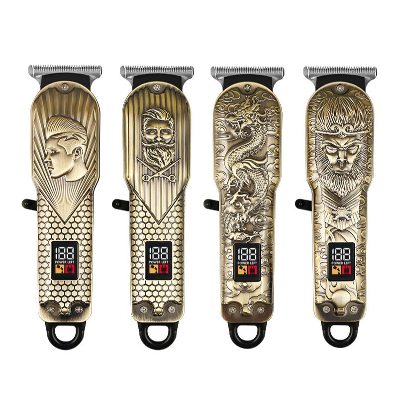 Máquina De Cortar Cabelo E Barba Com Display Sem Fio Recarregável