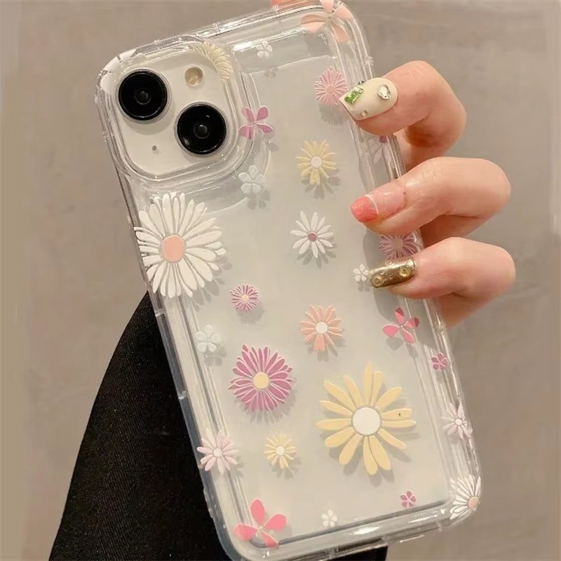 Capinha Capa  Para Redmi POCO F3 F5 X4 11 12 Note 12 Pro 5G 12S k70e Florzinha Transparente Anti-impacto