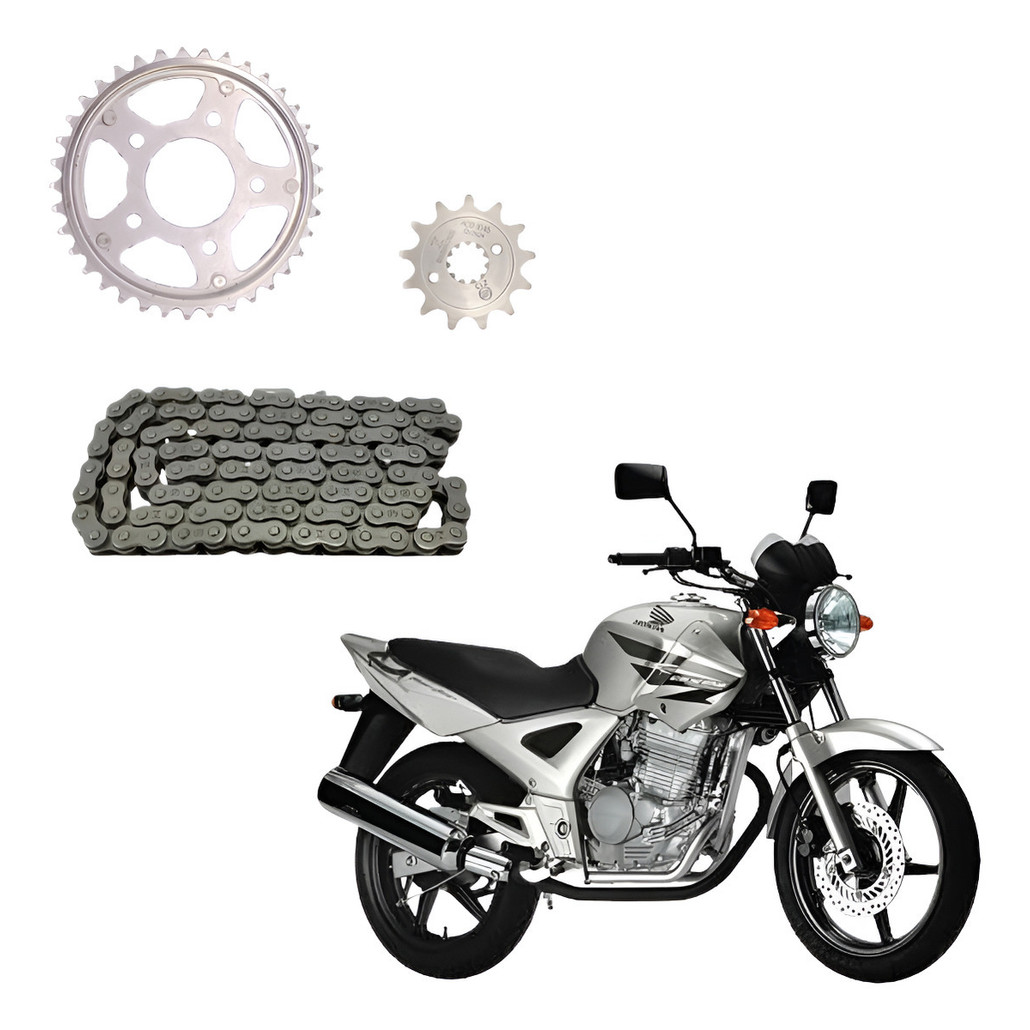 Kit Relação Tração Transmissão Com Retentor Cbx 250 Twister 2002 2003 2004 A 200
