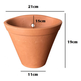 Vaso Cerâmica Artesanal Barro Parede Plantas Liso 19x21cm Marrom-claro Cerâmico em Oferta na Shopee
