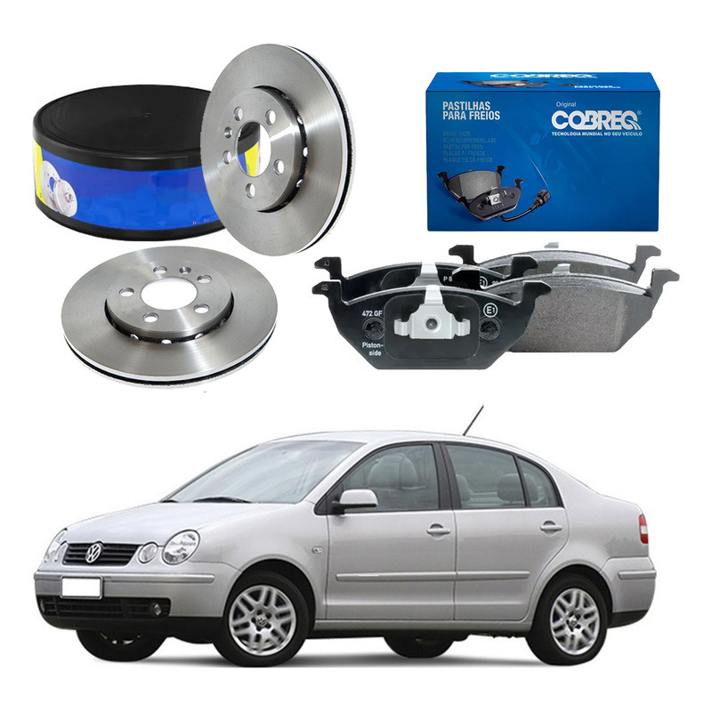 Disco Pastilha Freio Dianteiro Polo Sedan 1.6 2002 A 2006 em Oferta na Shopee