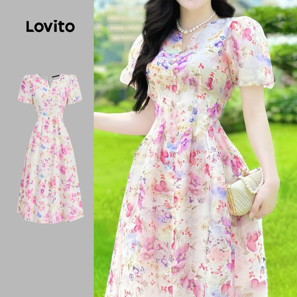 Lovito Vestido Boho para Primavera/verão para Mulheres L154ED498 em Oferta na Shopee