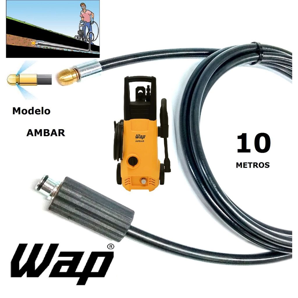 Mangueira desentupidora de tubulação WAP - 10 Metros - Wap AMBAR