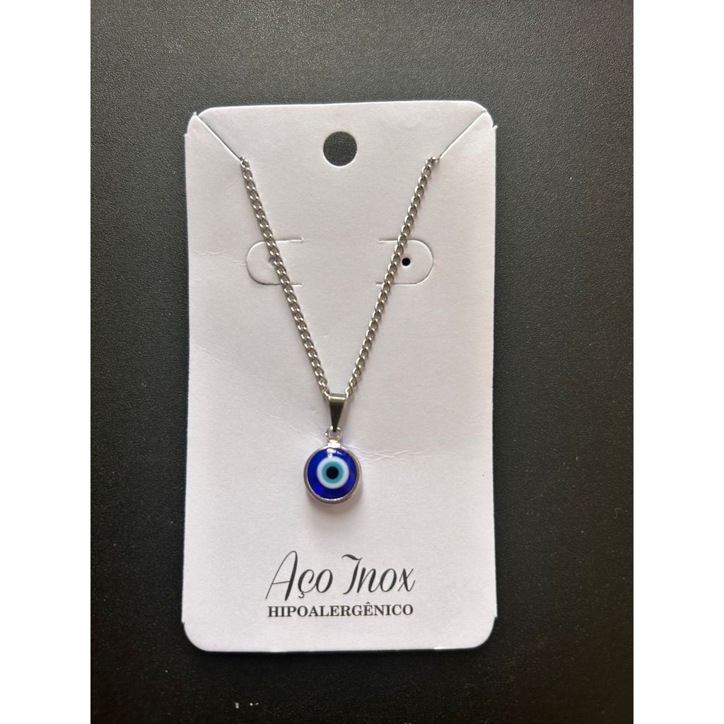 Colar Diversos Pingente Olho Grego, Coração, Urso, Infinito /Aço inoxidável em Oferta na Shopee