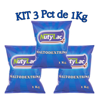 Maltodextrina KIT 3Kg - 100% Pura – Natural (Sem sabor) - Nutylac em Oferta na Shopee