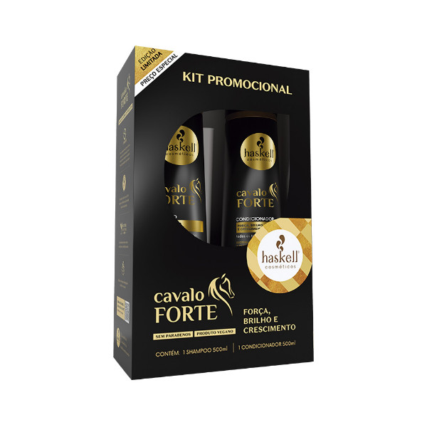 Kit Cavalo Forte 500ml Haskell | Shampoo + Condicionador em Oferta na Shopee