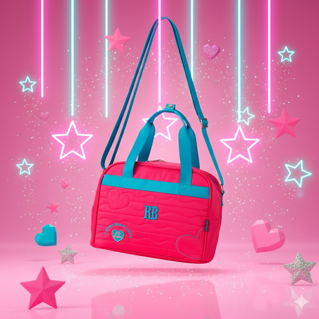 Lancheira Térmica Feminina Rebecca Bonbon RB27012 Heart Beats 8" com Alça Transversal em Oferta na Shopee