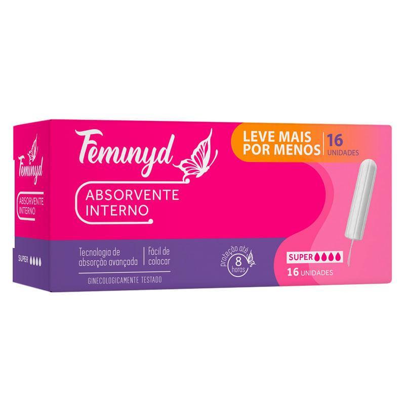 Absorvente Interno Feminyd Super 16 Unidades em Oferta na Shopee
