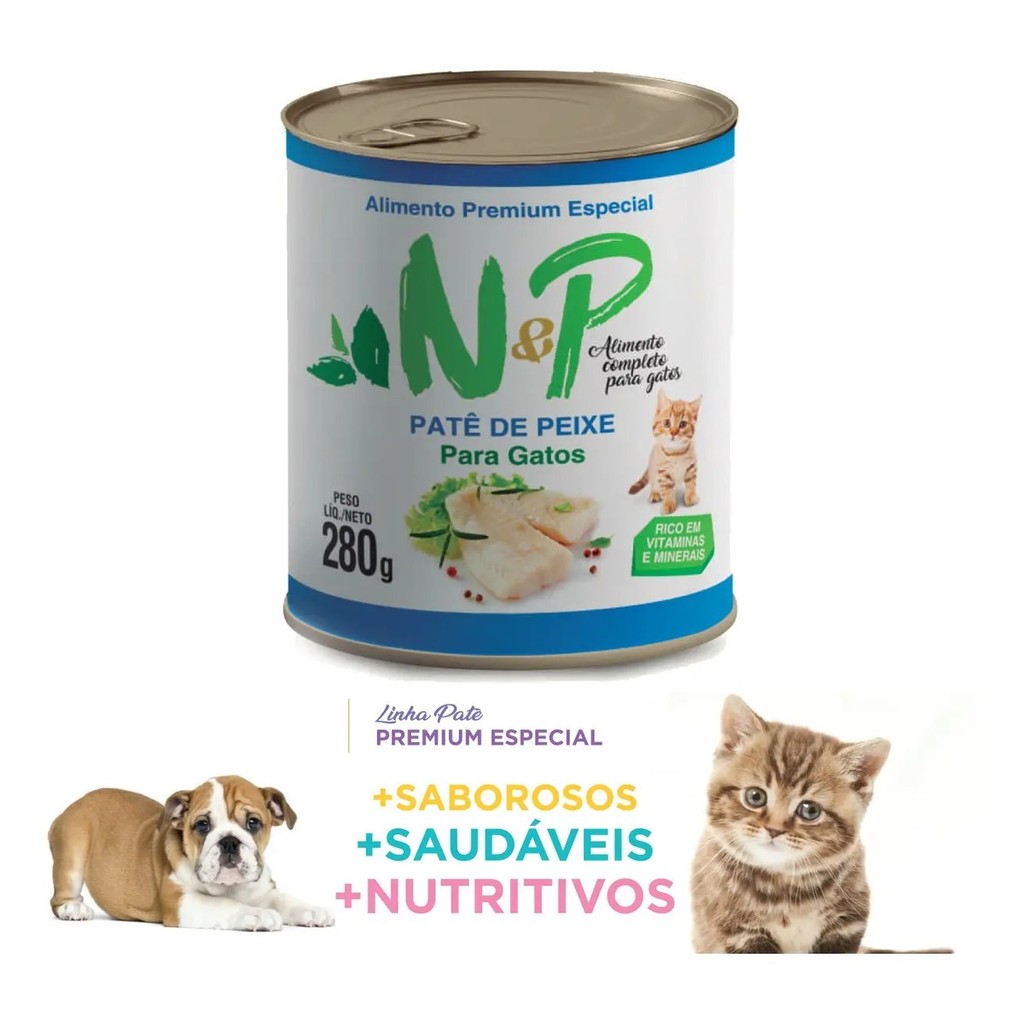 Patê Petisco Gatos N&P Peixe 280g Ração Úmida Sachê Alimento Premium Vitaminas