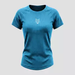 Camiseta Feminina Dry Fit Lobo Geométrico Fitness Alpha