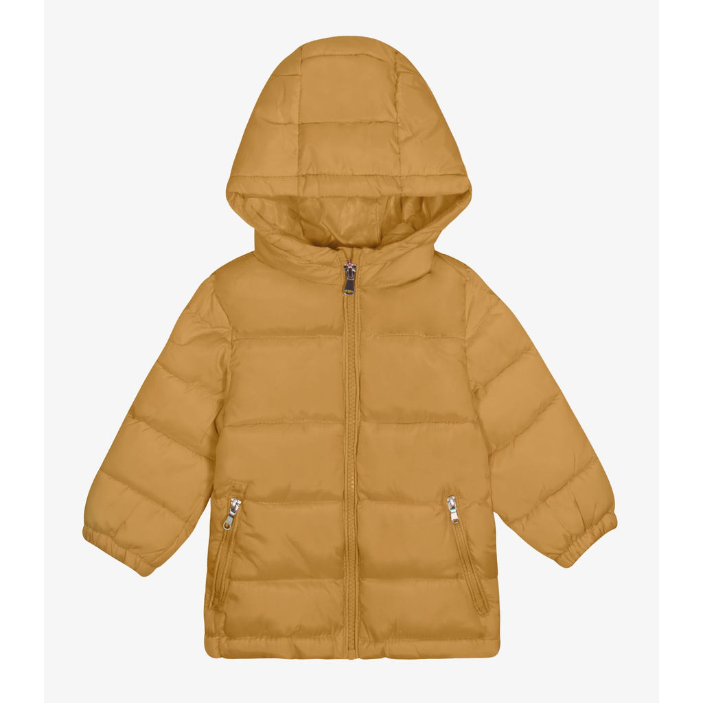 Jaqueta Puffer Feminina com Capuz Trick Nick Marrom
