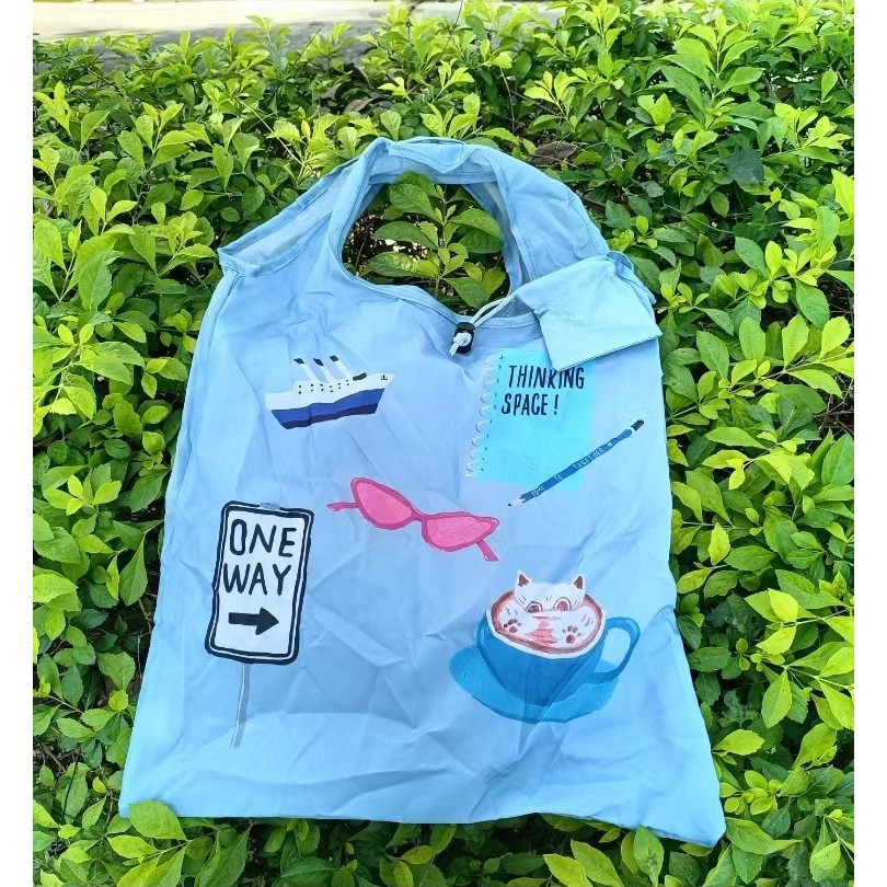 Comércio exterior dos desenhos animados bolsa de grande capacidade dobrável Eco-Friendly saco Casual impresso saco de co