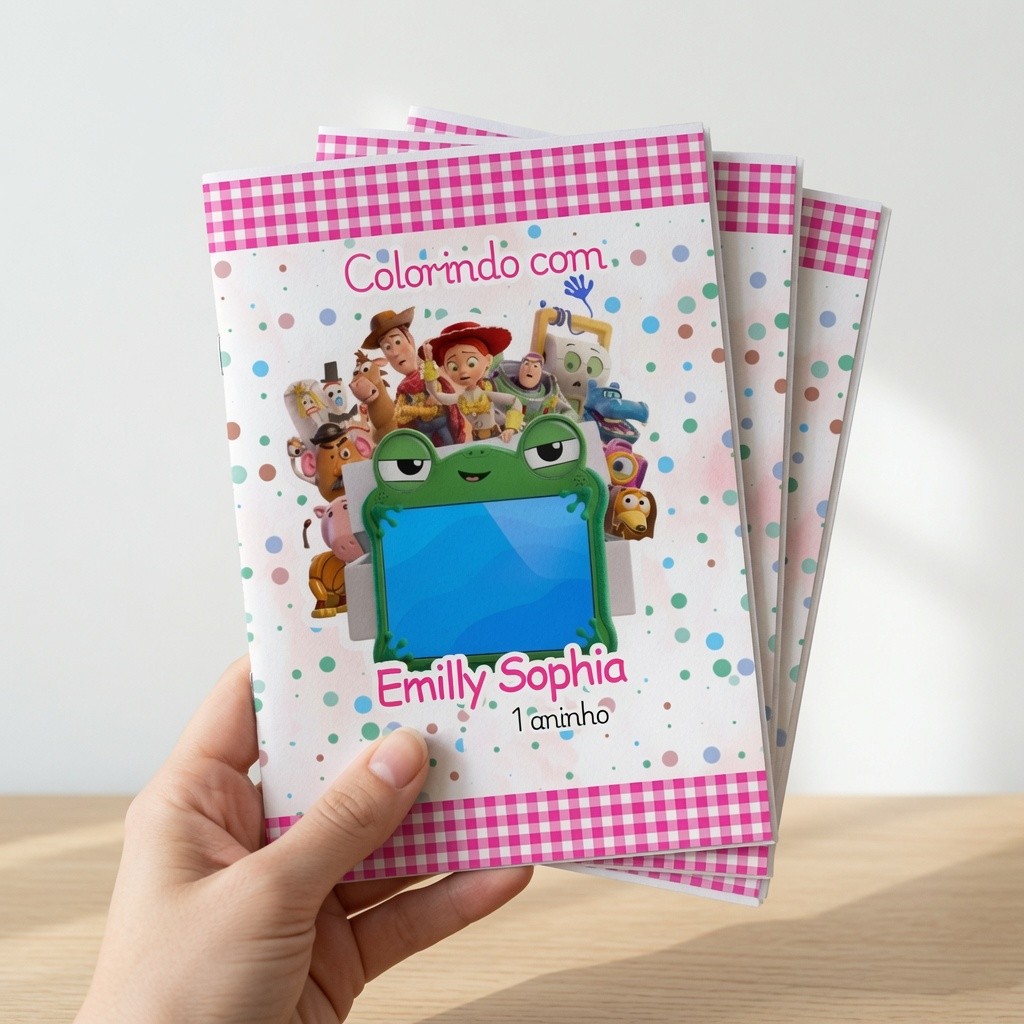 Kit 10 20 30 40 50 Revistinha TOY STORY MENINA ROSA Livro Colorir Infantil Lembrancinha PERSONALIZADO livrinho TOYSTORY