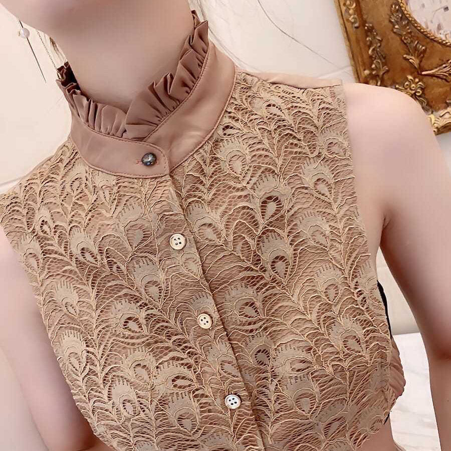 Outono inverno novo estilo colar falso feminino versão coreana All-Match colar falso gola camisola camisa decoração rend