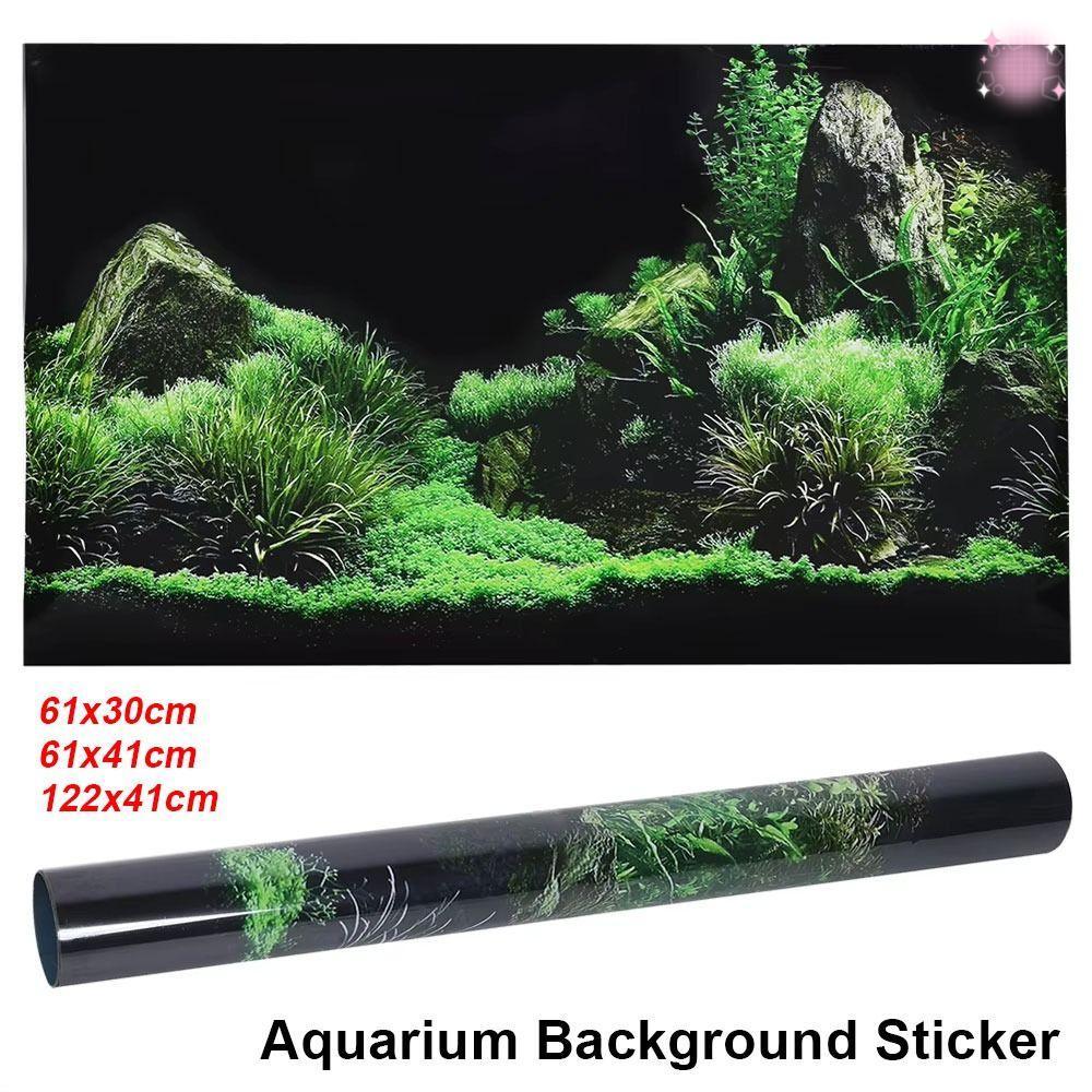 Adesivo Perfumado Para Fundo De Aquário , 1 Peça , Grama De Água , 120x41cm , Tanque De Peixes , Autoadesivo