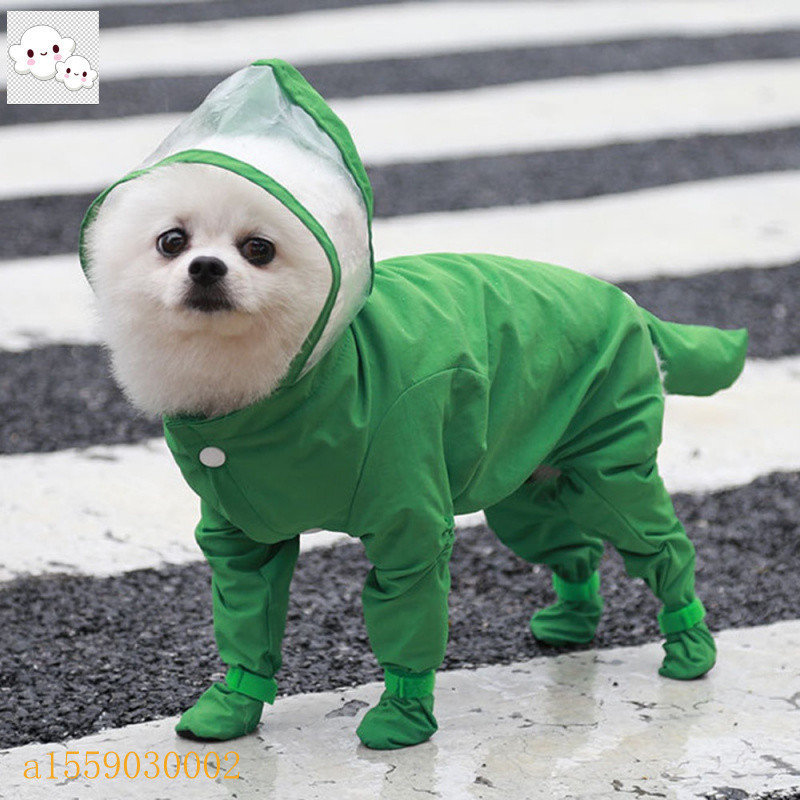 Capa De Chuva Para Cachorro De Uma Peça Impermeável Roupas Cães Pequenos Yorkie Roupa De Macacão Estimação